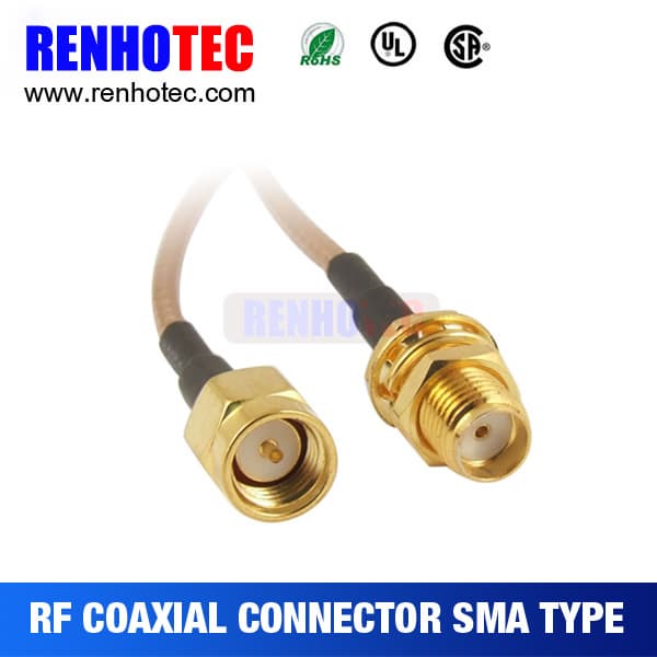 Pigtail Cable RP_SMA male to RP SMA female gold_plated connector extension cord cable RG316 15cm